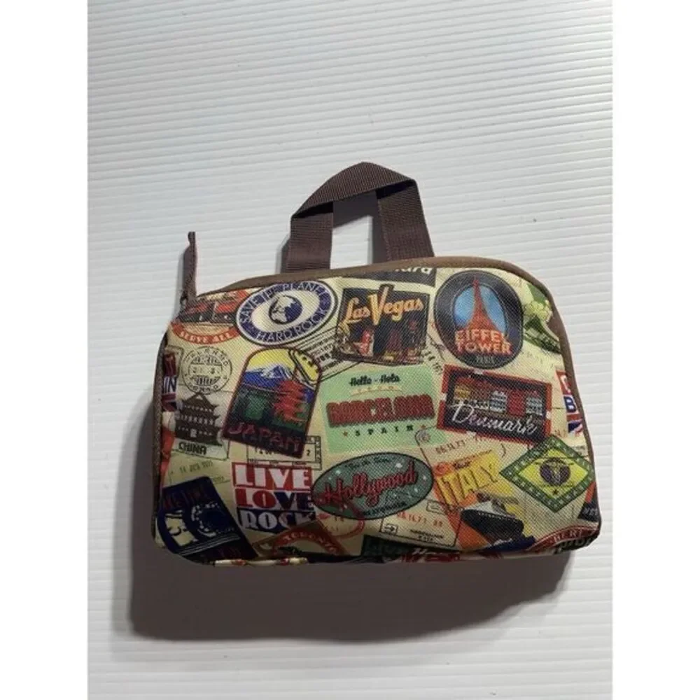 Hard Rock Cafe Unisex‎ Polyester Backpack Travel Themed Travel Stickers Pattern